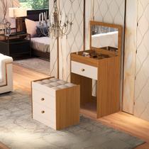 Penteadeira MDF Compartimento Maquiagem Banqueta 3 Gavetas