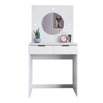 Penteadeira Melissa Espelho com LED 2 Gavetas MDP Branco Brilho Fiorello