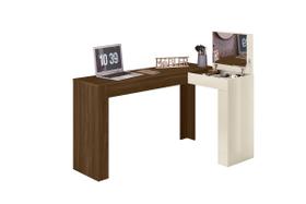 Penteadeira Mesa De Canto Com Escrivaninha Jade Freijó Off White - Móveis Leartam