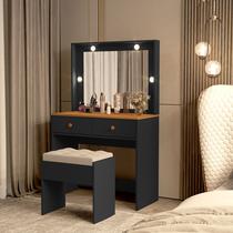 Penteadeira Organizadora Com 2 Gavetas 100% MDF Banqueta Grátis Black Friday