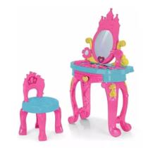 Penteadeira Princesas Brinquedo Infantil com Banquinho e Acessórios Homeplay