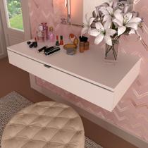 Penteadeira Quarto 1 Gaveta Suspensa Puxador de Alumínio MDP Branca Tecnomobili