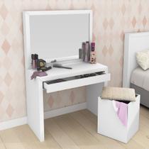Penteadeira Quarto com Espelho 1 Gaveta e Puff Baú MDP Branca Tecnomobili Penteadeira Quarto com Espelho 1 Gaveta e Puff Baú MDP Branca Tecnomobili