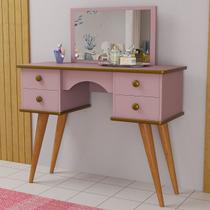 Penteadeira Retrô 4 Gavetas Com Espelho De Verdade Quarto Infantil