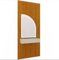 Penteadeira Ripado com Espelho com Led 95cm Realeza NaturaleOff White