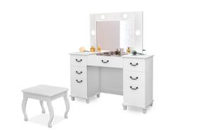 Penteadeira Seul Led Camarim Espelho Com Banqueta Branco - Luapa Penteadeira Seul Led Camarim Espelho Com Banqueta Branco - Luapa