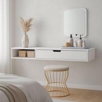 Penteadeira Suspensa Camarim Escrivaninha Mesa Bancada Cantinho Maquiagem Porta Nicho Decoração Quarto