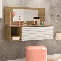 Penteadeira Suspensa Camarim Make Up Joy com Espelho - Nature/Branca Penteadeira Suspensa Camarim Make Up Joy com Espelho - Nature/Branca