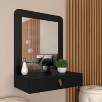 Penteadeira Suspensa Com Espelho Maria Preto Fosco - Móveis Arapongas