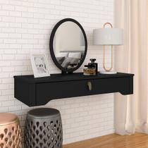 Penteadeira Suspensa Com Espelho Paola Preto Fosco - Móveis Arapongas