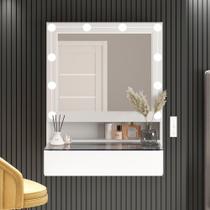 Penteadeira Suspensa Ditalia 1 Gav + Kit Luz PE-130 Branco Cozy