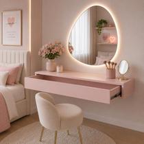 Penteadeira Suspensa Mesa Camarim Escrivaninha Multiuso com Gaveta 100cm Cor:Rosa Penteadeira Suspensa Mesa Camarim Escrivaninha Multiuso com Gaveta 100cm Cor:Rosa
