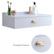 Penteadeira Suspensa Pequena Gloss Gaveta Puxador Concha Para Quarto Camarim - Branco - Lojas RPM