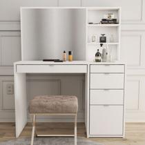 Penteadeira Vitória 5 Gavetas 2 Prateleiras Branco - Panorama Móveis