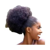 Penteado Afro Puff Grande E Cacheado Sintético Com Clips Para Mulheres Negras, Extensões De Coque