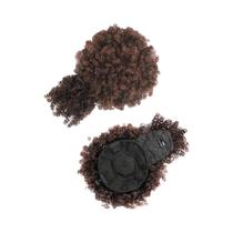 Penteado Afro Puff Preto Com Cabelo Sintético Cacheado E Franja, Rabo De Cavalo Com Cordão Para