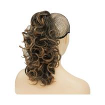 Penteado De Rabo De Cavalo Em Fibra Sintética De Alta Temperatura, Cacheado E Despojado, De Preto a