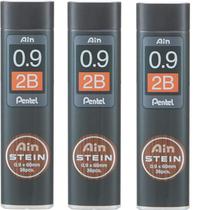 Pentel Grafite Ain Stein 0,9mm 2 B Tubo C/ 36 Grafites X 3 unidades