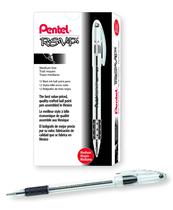 Pentel RSVP Caneta Estofada, 1,0 mm, Tinta Preta, 12 Pack (BK91-A)