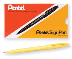 Pentel Sign Pen S520-G Marca Texto Amarillo, Punta de Fibra, Paquete de 12 Pentel Sign Pen S520-G Marca Texto Amarillo, Punta de Fibra, Paquete de 12