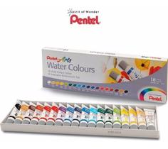 Pentel Water Colors - Tinta Aquarela Tubo 18 Cores