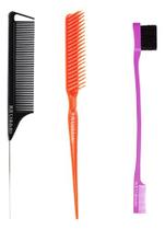 Pentes Cabelo Cabo Fino Metálico + 3 Fileiras + Baby Hair Pentes Cabelo Cabo Fino Metálico + 3 Fileiras + Baby Hair