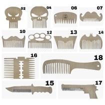 Pentes de Barba e Bigode de MDF Resistente Diversos Modelos Pentes de Barba e Bigode de MDF Resistente Diversos Modelos