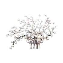 Pentes De Cabelo De Noiva Com Pérolas Prateadas E Strass, Acessórios De Cabelo Para Casamento Pentes De Cabelo De Noiva Com Pérolas Prateadas E Strass, Acessórios De Cabelo Para Casamento