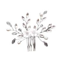Pentes De Cabelo De Noiva Com Pérolas Prateadas E Strass, Acessórios De Cabelo Para Casamento Pentes De Cabelo De Noiva Com Pérolas Prateadas E Strass, Acessórios De Cabelo Para Casamento