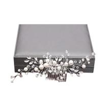 Pentes De Cabelo De Noiva Com Pérolas Prateadas E Strass, Acessórios De Cabelo Para Casamento Pentes De Cabelo De Noiva Com Pérolas Prateadas E Strass, Acessórios De Cabelo Para Casamento