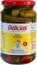Pepininhos em conserva delicias agrucapers 370g Pepininhos em conserva delicias agrucapers 370g