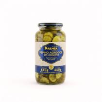 Pepino Agridoce Conserva Hambúrguer Kremer Rodela 840g Fatiado Gourmet Churrasco Pizzaria Lanchonete