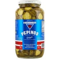 Pepino em rodela agridoce em conserva burguer hemmer 440g Pepino em rodela agridoce em conserva burguer hemmer 440g