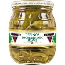 Pepino inteiro em conserva suave hemmer vidro 300g