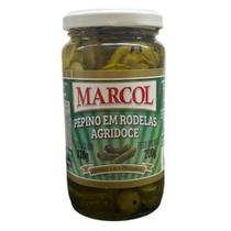 Pepinos em rodela agridoce marcol vidro 330g dren 200g