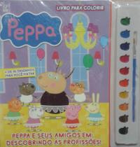 Peppa e seus amigos em : descobrindo as profissões - livro para colorir