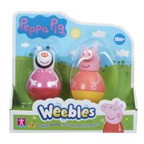 Peppa Pig - Pack com 2 Weebles de 8cm - Peppa e Zoe