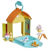 Peppa Pig Peppa's Swimming Pool Fun Playset com 4 acessórios