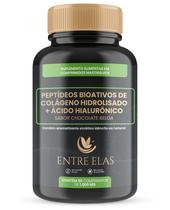 Peptídeos Colágeno com Ácido Hialurônico Mastigável Chocolate 90 Comprimidos Pele Jovem