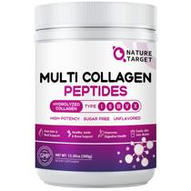 Peptídeos de colágeno em pó NATURE TARGET Multi Tipo I, II, III, V, X