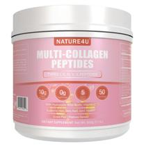 Peptídeos de colágeno em pó Nature4U Multi 500g com biotina e HA