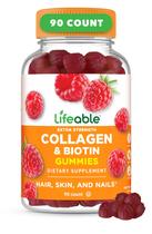 Peptídeos de colágeno Gummies Lifeable 100mg com 10000mcg de biotina Peptídeos de colágeno Gummies Lifeable 100mg com 10000mcg de biotina