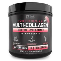 Peptídeos de colágeno, proteína em pó, Zeal Naturals, 45 porções