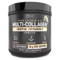 Peptídeos de colágeno, proteína em pó Zeal Naturals Vanilla 45 porções