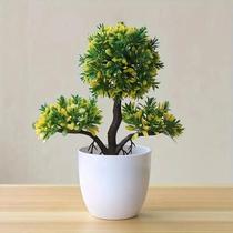 Pequeno Árvore De Bonsai Artificial Flor Falsa Ornamento Em Vaso Para Decoração De Mesa De Jardim De