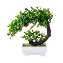 Pequeno Árvore De Bonsai Artificial Plástico Flor Sala Mesa Decoração Casa Casamento Jardim