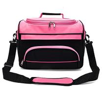 Pequeno Cabeleireiro Ferramenta Bolsa Cabeleireiro Bolsa com Ombro Alça Cosméticos Beleza Cabeleireiro Bolsa Cabelo Maquiagem Salão Organizador Bolsa com Zíper YKK (Rosa), 13,8 "x 8,7" x 9,5"