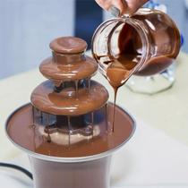 Pequeno Mini Fondue Cascata de Chocolate Fonte Panela 3 Andares Casa Cozinha 110v