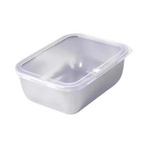 Pequeno Recipiente De Armazenamento De Alimentos Em Aço Inoxidável Reforçado Com Tampa Hermética