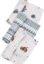 Pequeno Unicórnio - Bison Cotton Muslin Swaddle Set Conjunto de 3 Bisão 100% algodão Super Macio Recém-nascidos e bebês Grande 47" x 47" Máquina Lavável